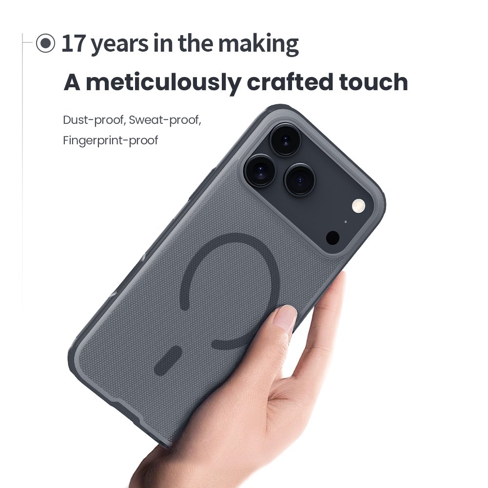 NILLKIN Калъф Apple iPhone 17 Pro Max, Super Frosted Shield MagSafe /прозрачно черен/ – снимка 5
