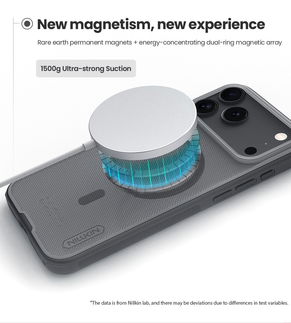 NILLKIN Калъф Apple iPhone 17 Pro Max, Super Frosted Shield MagSafe /прозрачно черен/ – снимка 4