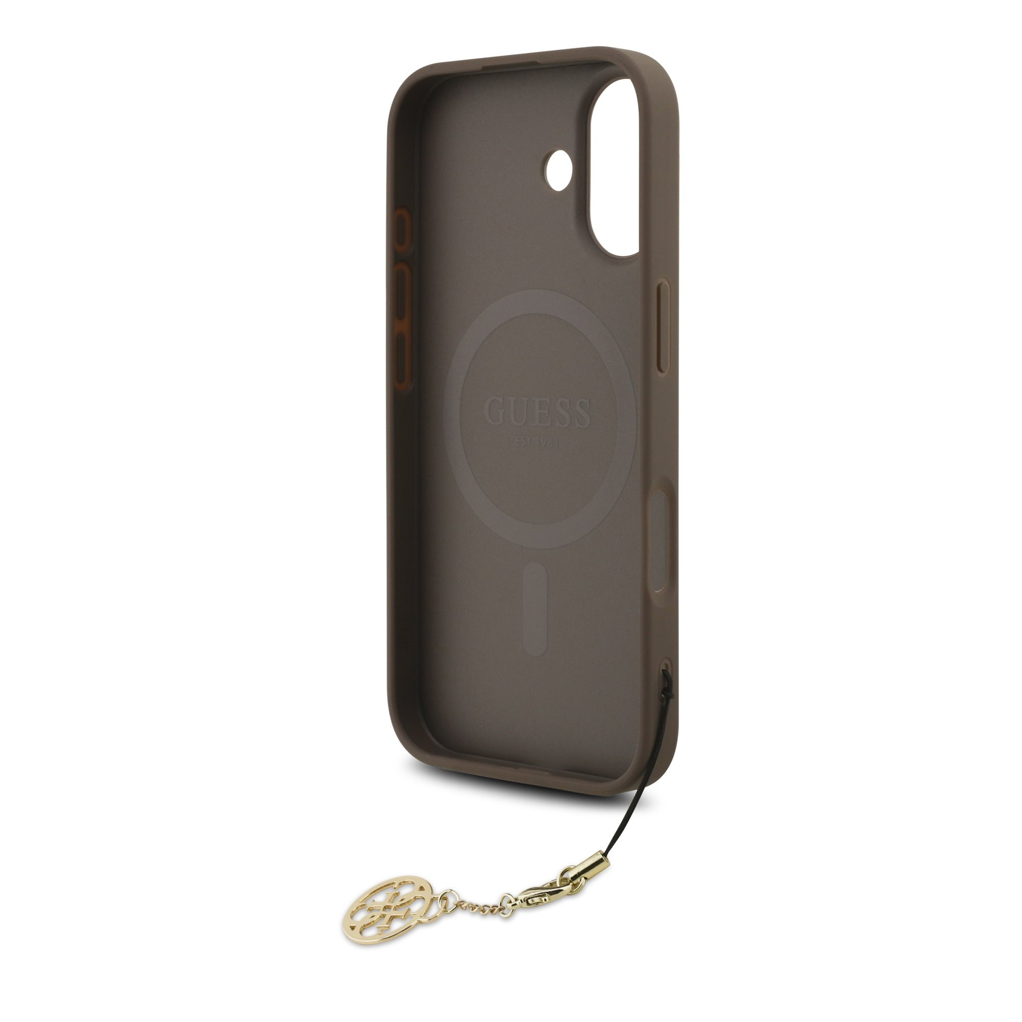GUESS Калъф Apple iPhone 17, 4G Charm Tone on Tone MagSafe, кафяв - GUHMP17SGF4GCW – снимка 4