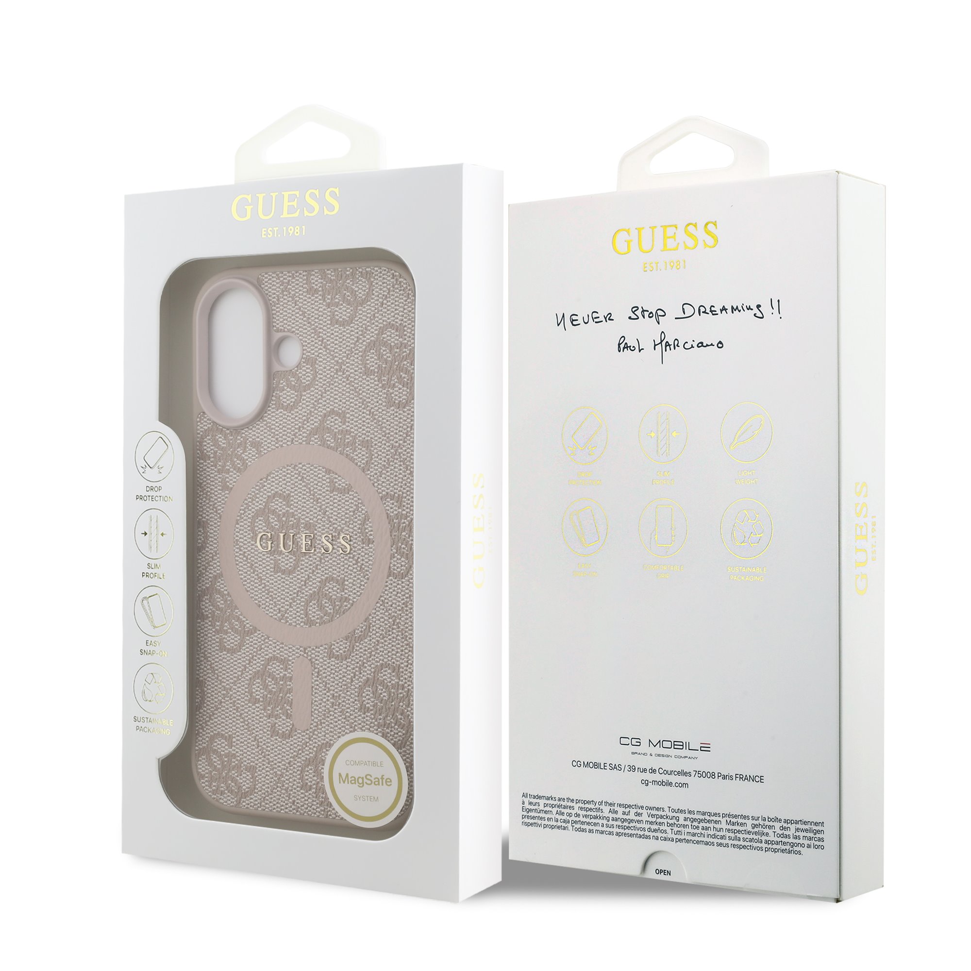 GUESS Калъф Apple iPhone 17, PU Leather 4G Colored Ring MagSafe, /розов/ - GUHMP17SG4GFRP – снимка 7