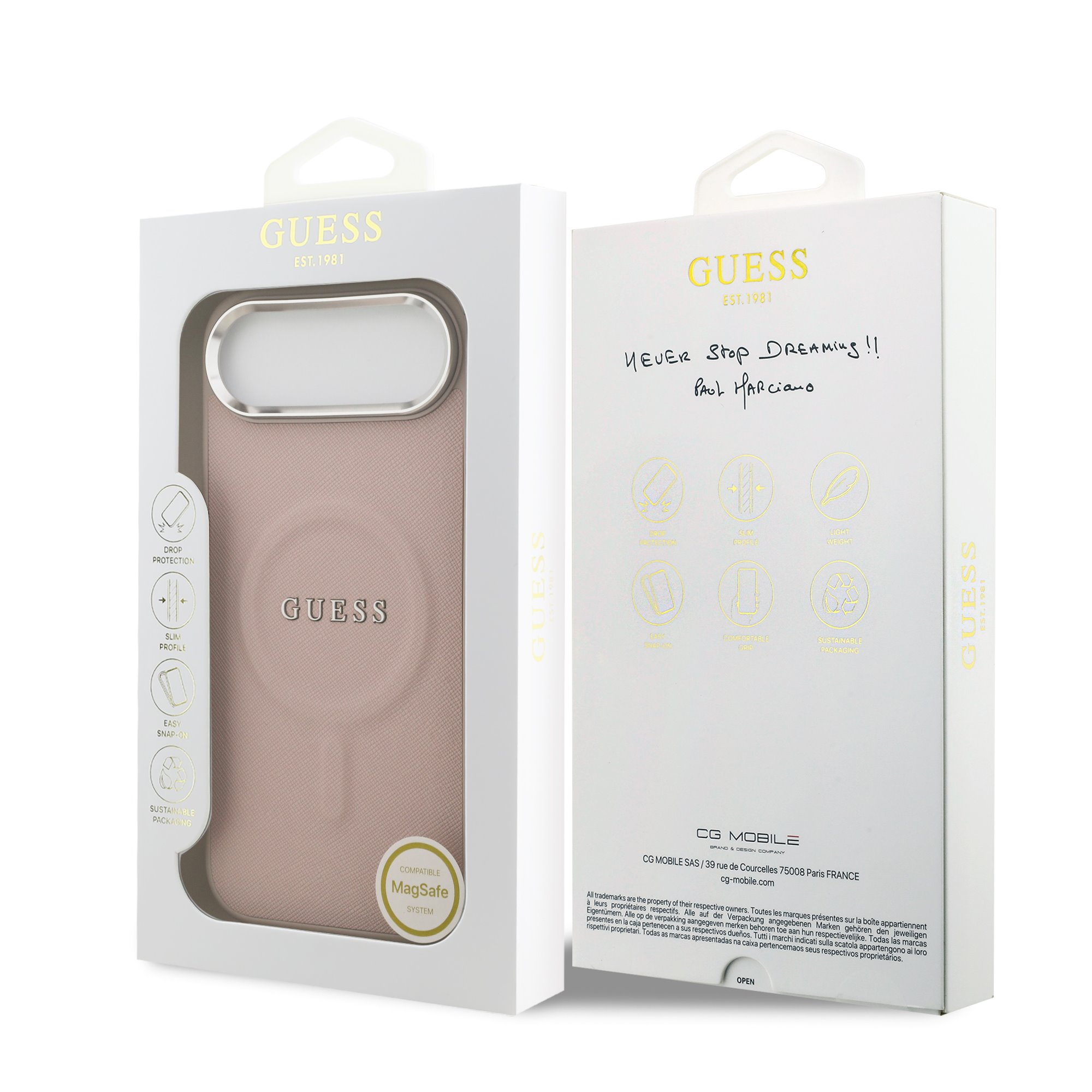 GUESS Калъф Apple iPhone 17 Air, PU Saffiano MagSafe, розов - GUHMP17MPSAREGSP – снимка 7