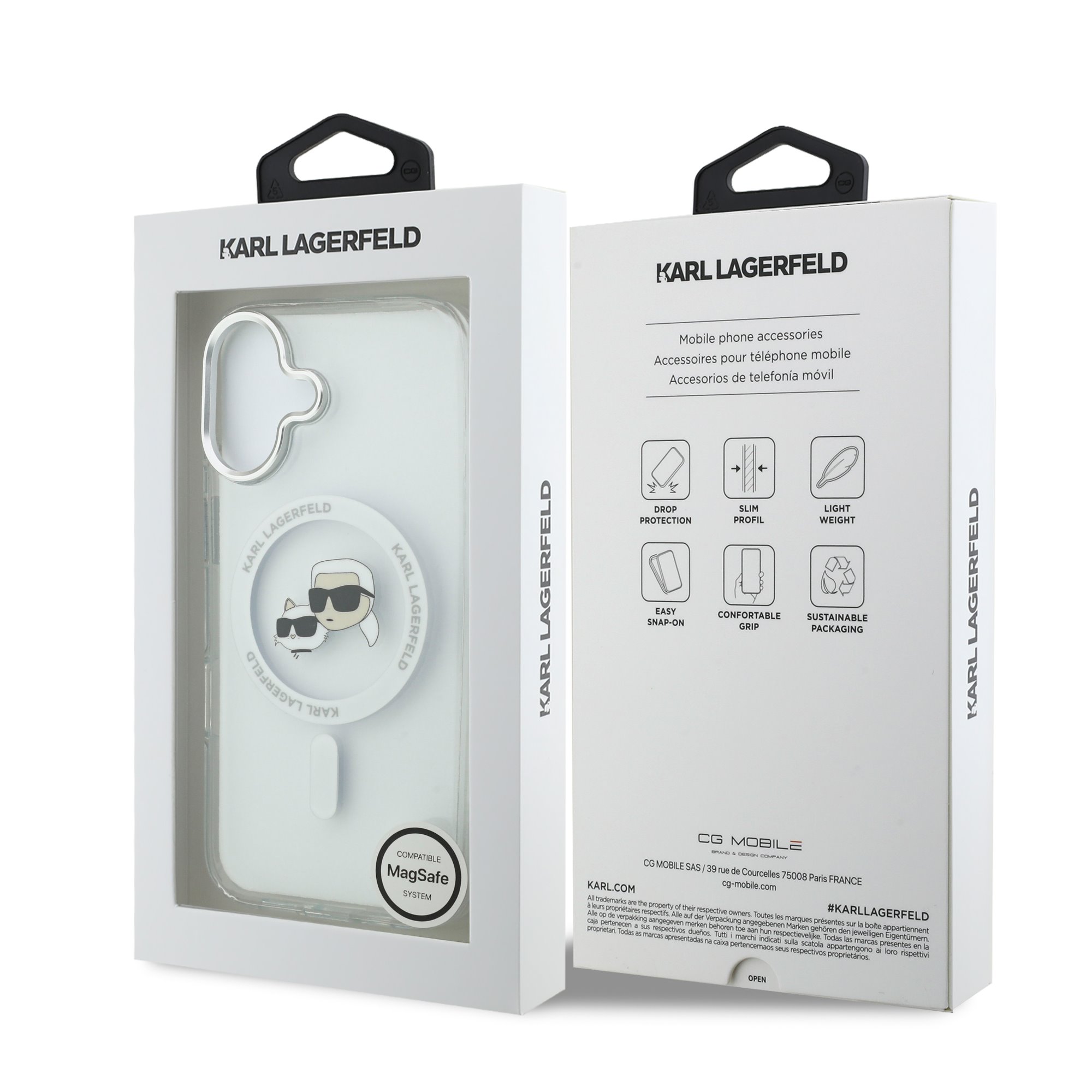 Karl Lagerfeld Калъф Apple iPhone 17 Air, IML K/C Heads Metal Frame MagSafe /прозрачен/ - KLHMP17MHLSKCH – снимка 7