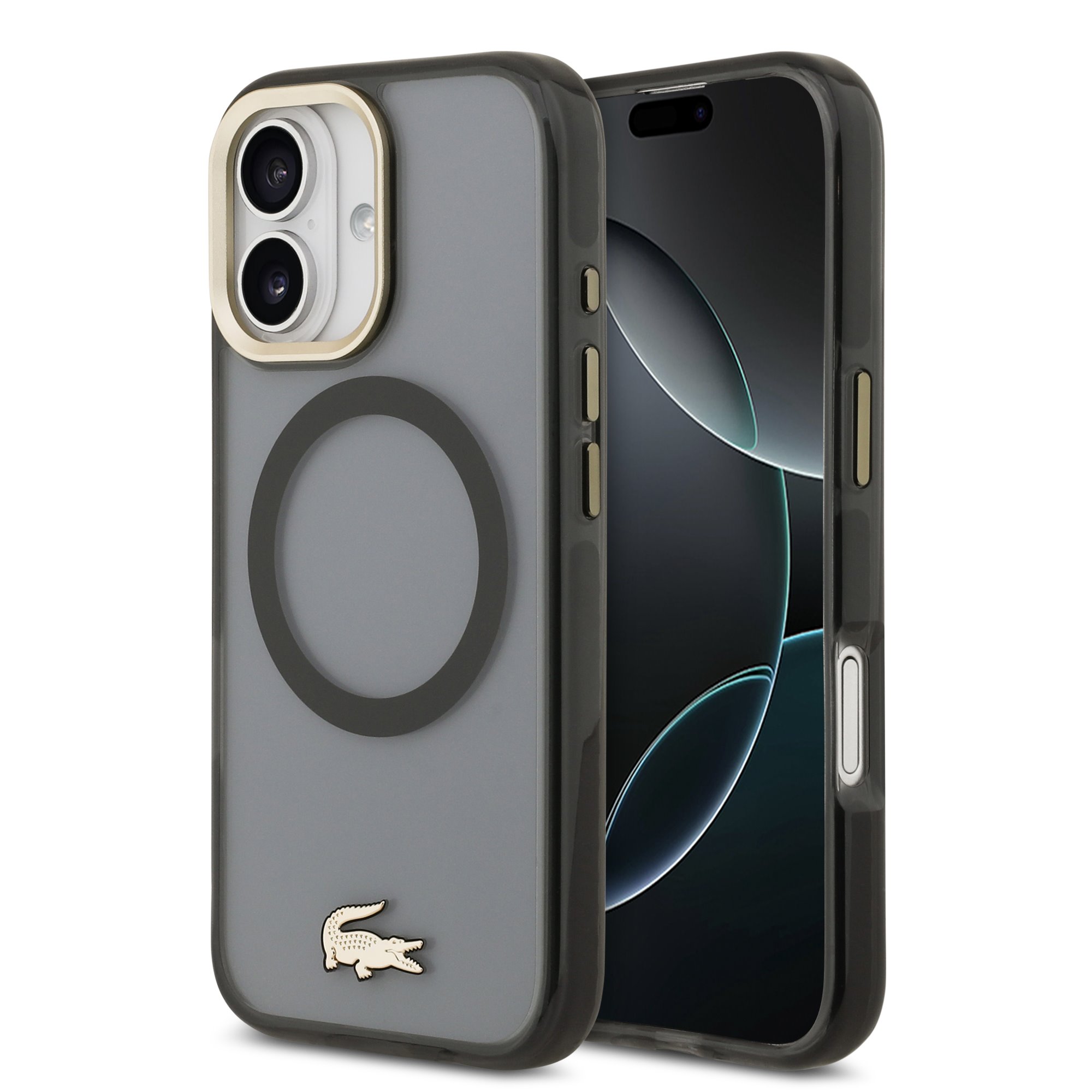 LACOSTE Калъф Apple iPhone 17, PC/TPU Frosted Finish Gold Logo MagSafe /черен/ - LCHMP17SUFWAK
