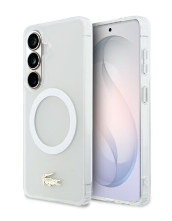 LACOSTE Калъф Samsung S26, PC/TPU Frosted Finish Gold Logo MagSafe /бял/ - LCHMS26SUFWAH