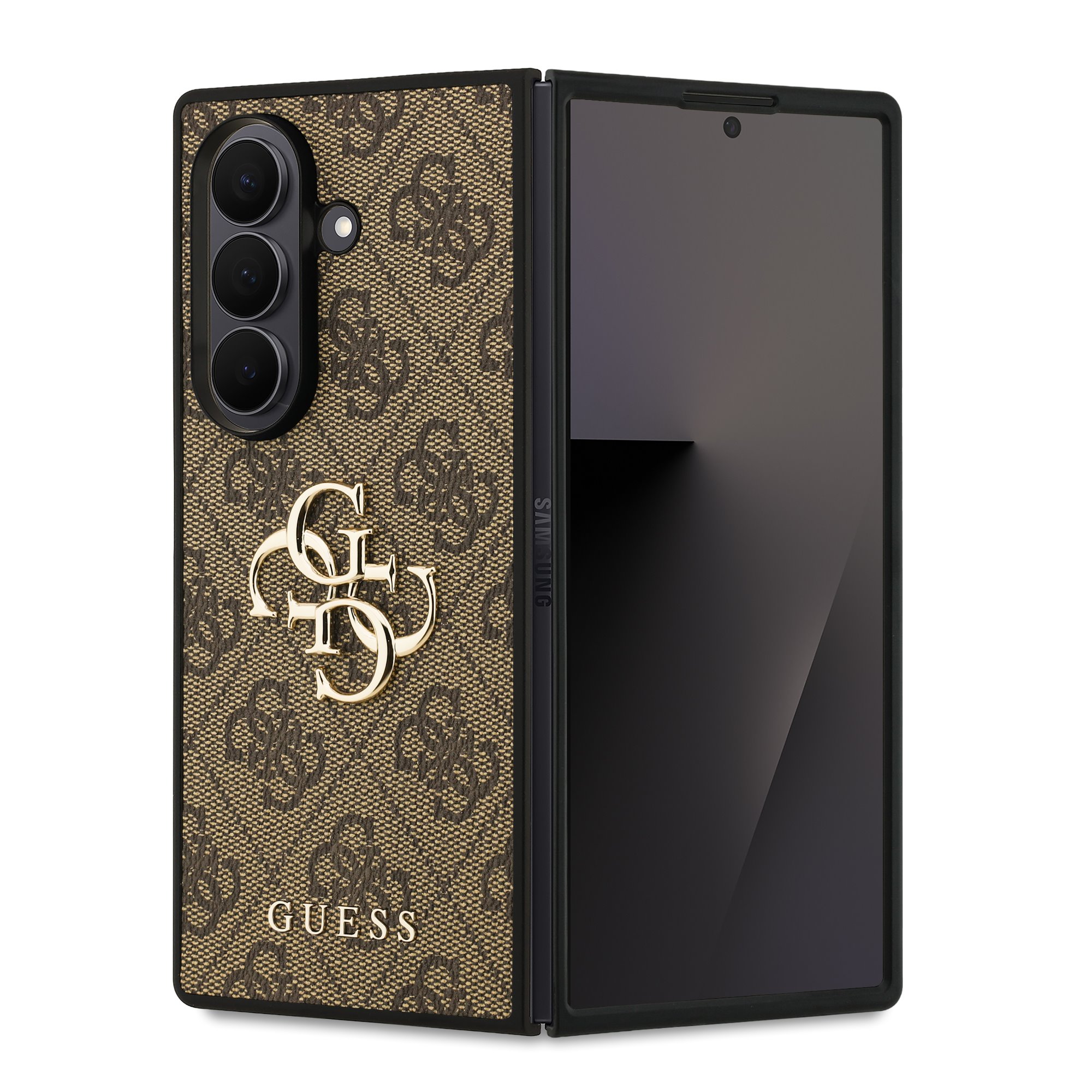 GUESS Калъф Samsung Z Fold 7, PU 4G Metal Logo, кафяв - GUHCZFD74GMGBR