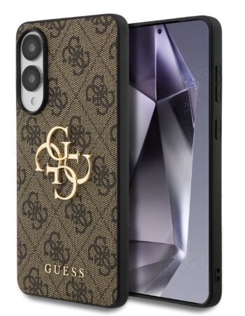 GUESS Калъф Samsung S25 Edge, 4G Metal Logo, кафяв - GUHCS25E4GMGBR