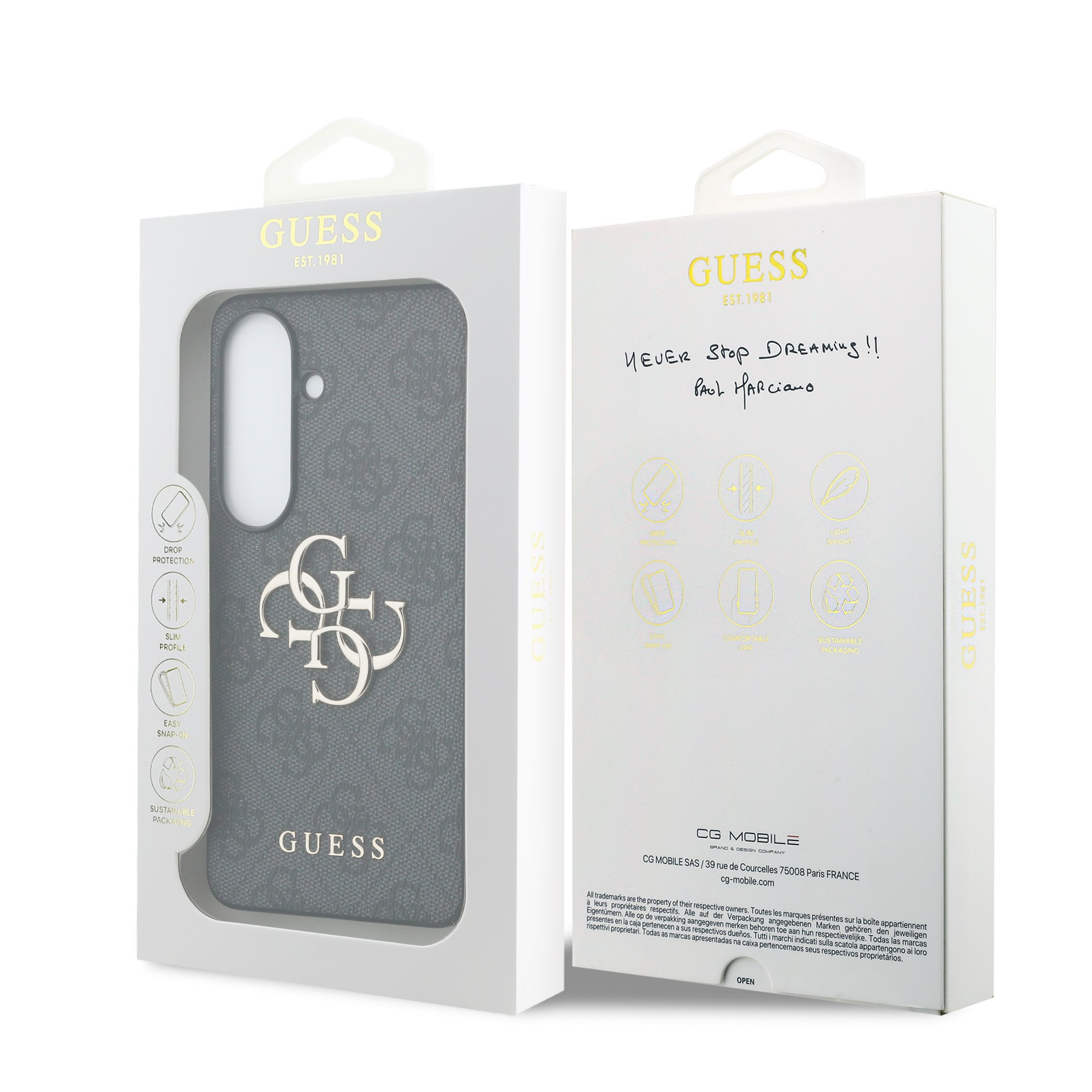 GUESS Калъф Samsung S26 Plus, PU 4G Metal Logo /сив/ - GUHCS26M4GMGGR – снимка 2