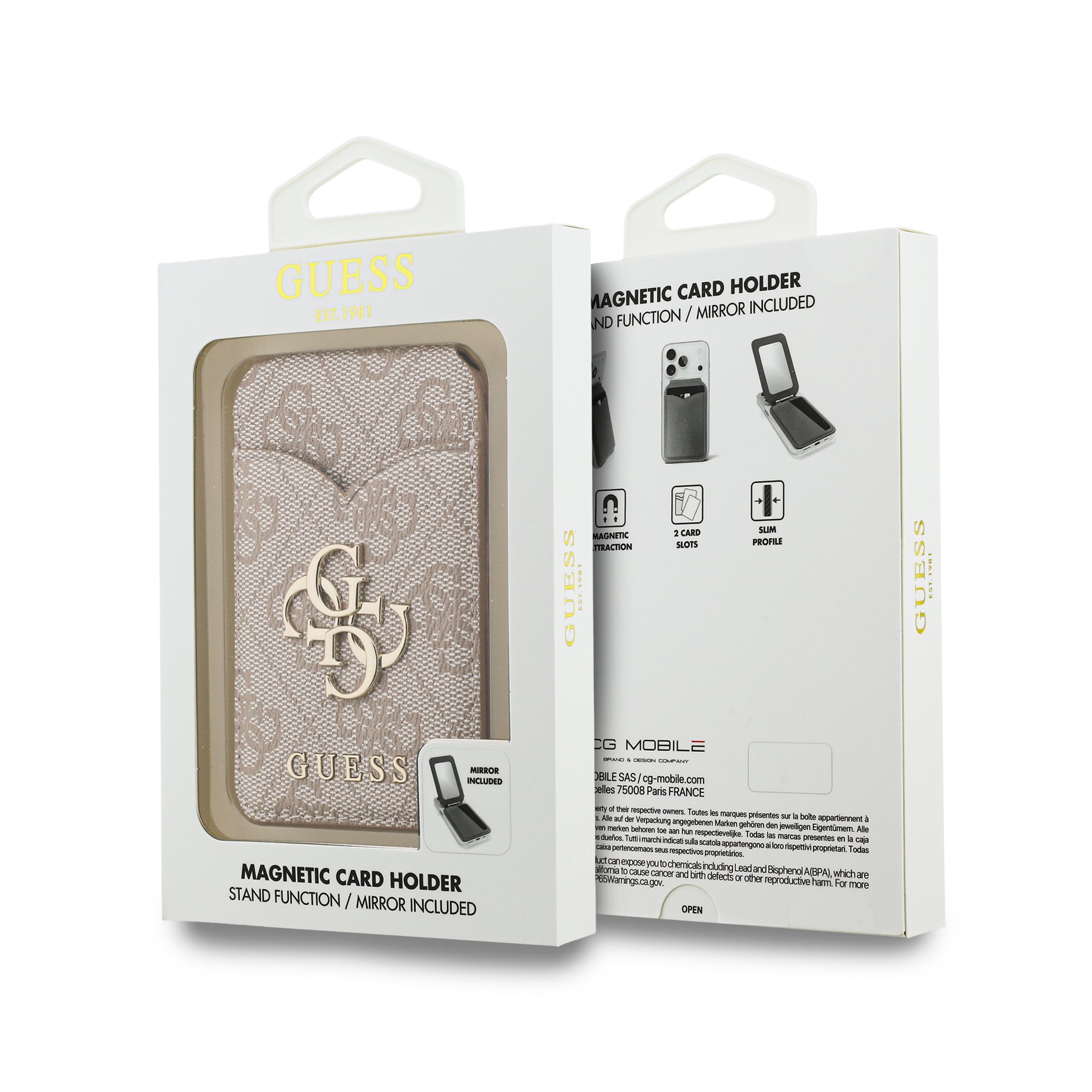 GUESS калъф за карти PU 4G Mirror MagSafe, /розов/ - GUWMSMIP4GP – снимка 2