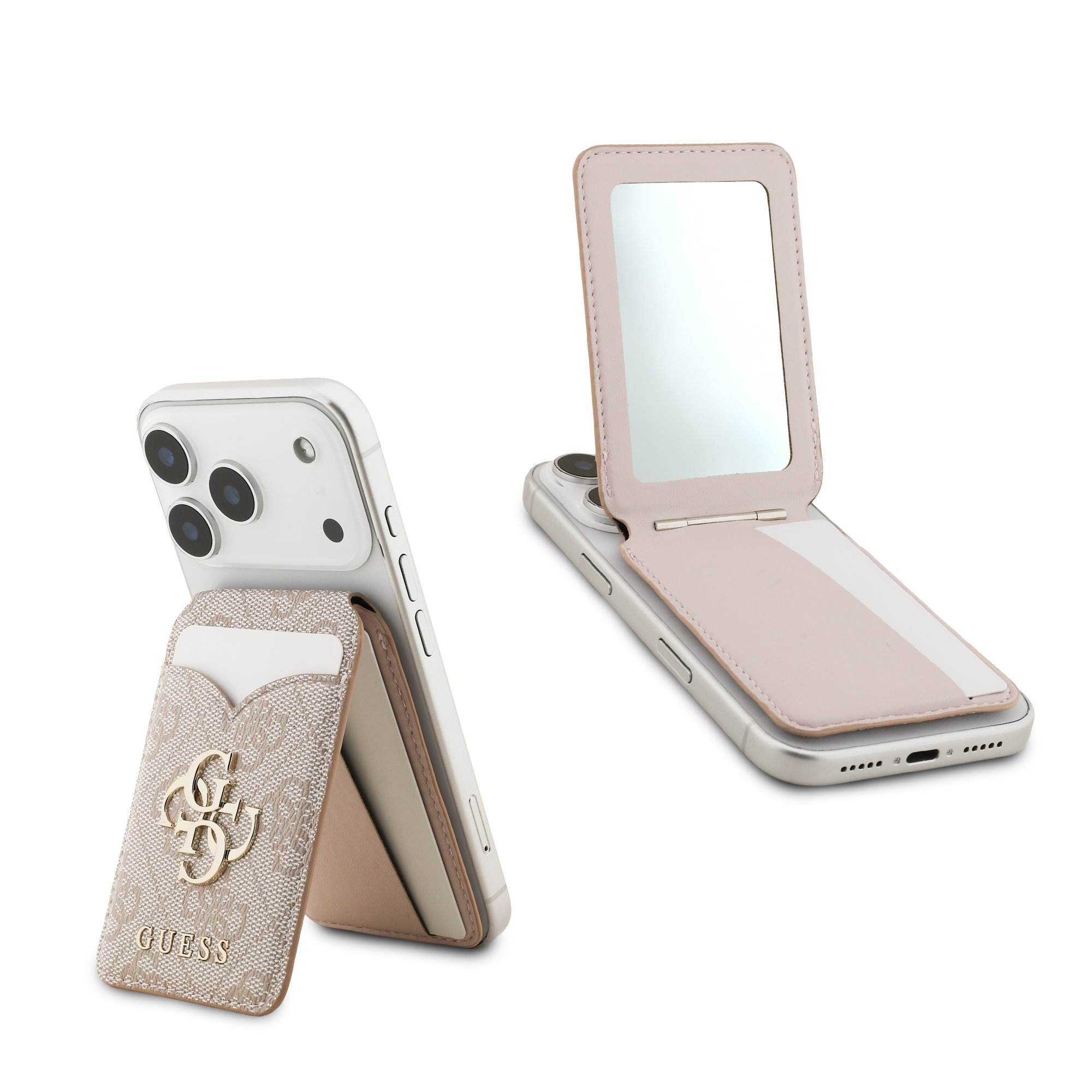GUESS калъф за карти PU 4G Mirror MagSafe, /розов/ - GUWMSMIP4GP