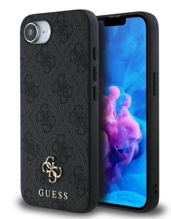 GUESS Калъф Apple iPhone 16e, PU 4G Small Metal Logo MagSafe, сив - GUHMPSE4P4SM4MK