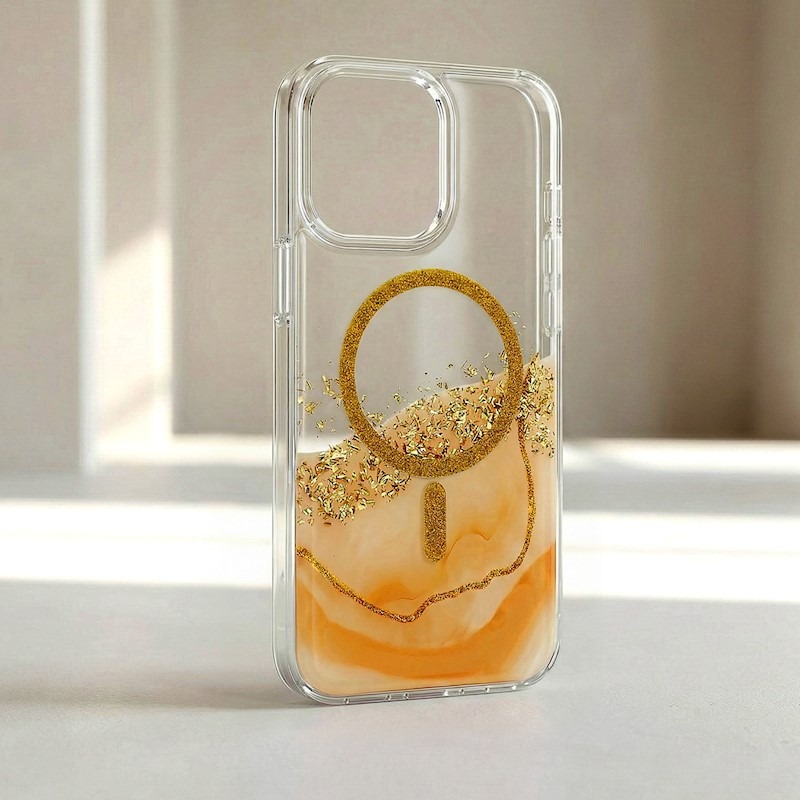 Калъф KARAT MagSafe Apple iPhone 13/14 /amber marble/ – снимка 2