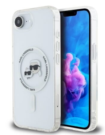 Karl Lagerfeld Калъф Apple iPhone 16e, IML K/C Heads Metal Frame MagSafe /прозрачен/ - KLHMPSE4HLSKCH
