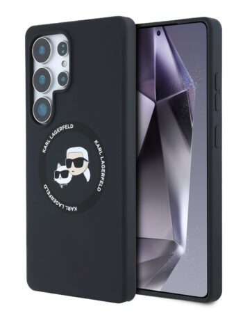 Karl Lagerfeld Калъф Samsung S25 Ultra, Liquid Silicone K&CH Heads MagSafe /черен/ - KLHMS25LSKCHTCK