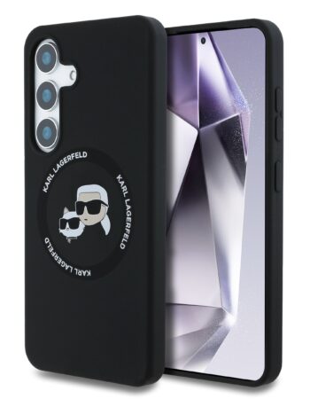 Karl Lagerfeld Калъф Samsung S25, Plus Liquid Silicone K&CH Heads MagSafe /черен/ - KLHMS25MSKCHTCK