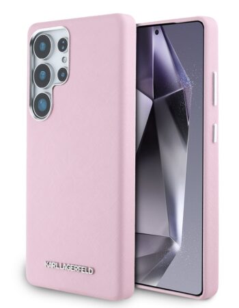 Karl Lagerfeld Калъф Samsung S25 Ultra, PU Saffiano Metal Logo and Frame /розов/ - KLHMS25LPSAFWMCP