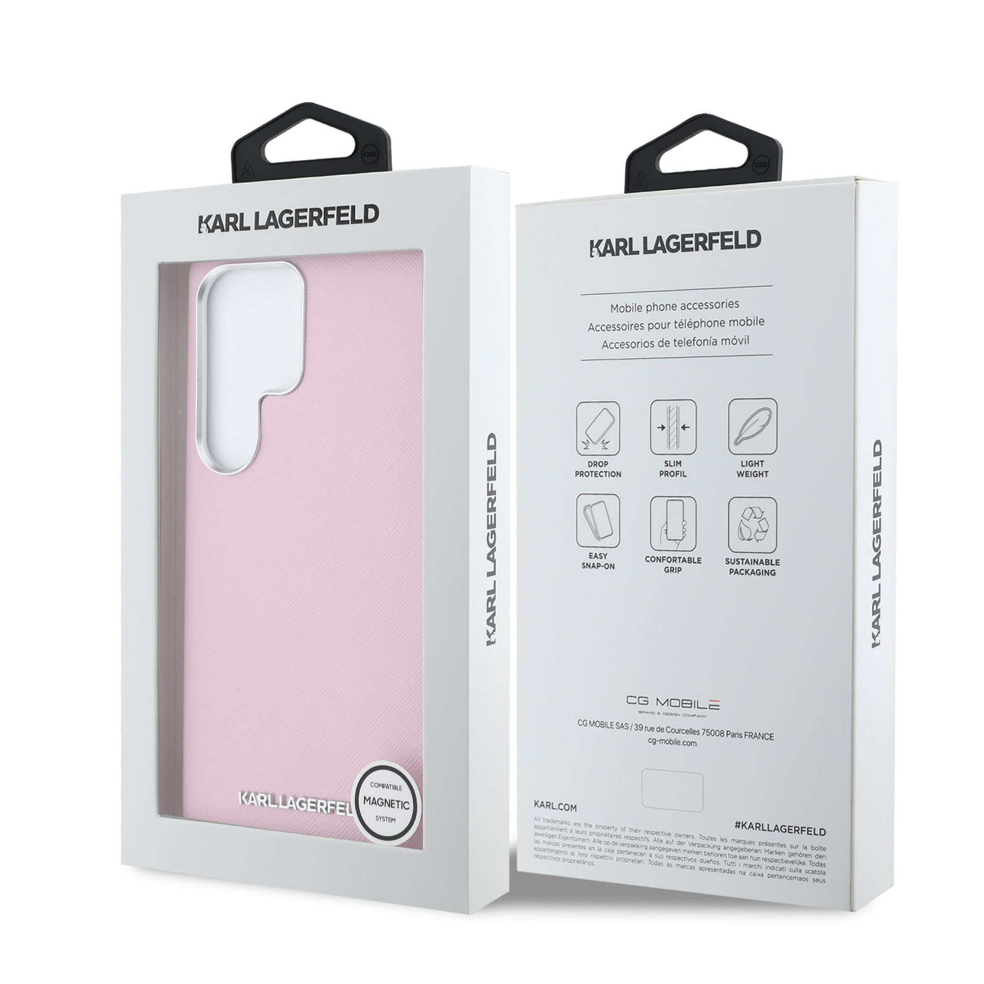 Karl Lagerfeld Калъф Samsung S25 Ultra, PU Saffiano Metal Logo and Frame /розов/ - KLHMS25LPSAFWMCP – снимка 2