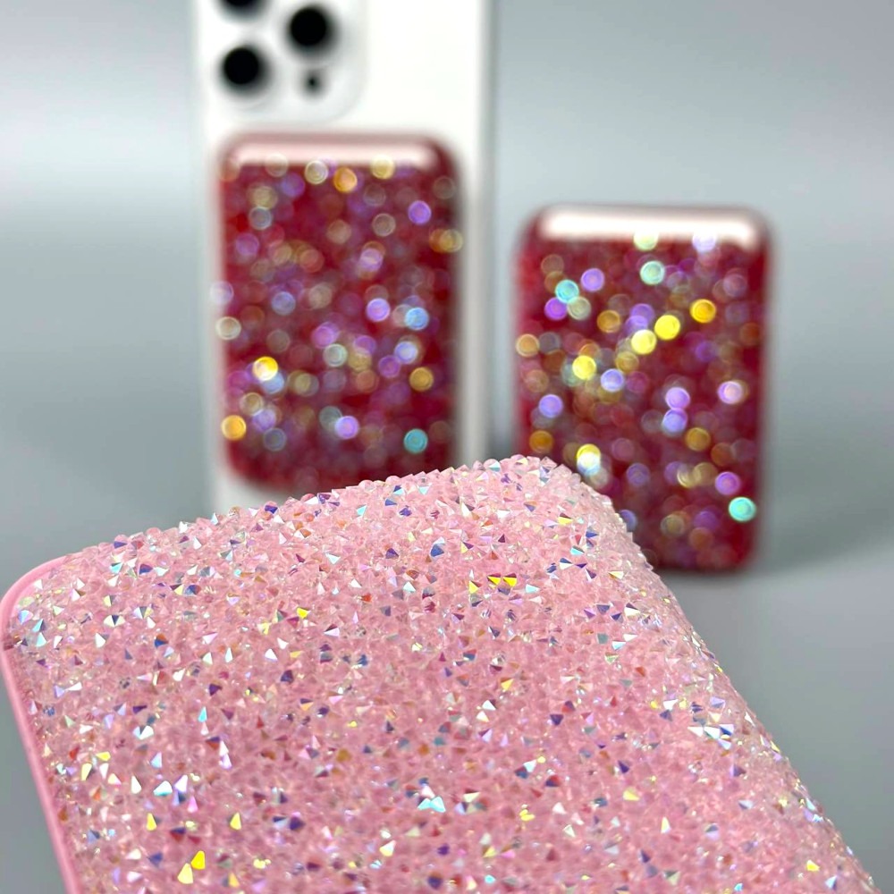 Калъф за карти Sparkle diamonds cardslot, MagSafe /розов/ – снимка 2