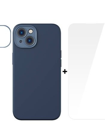 BASEUS Калъф + Стъклен протектор Liquid Gel MagSafe Apple iPhone 14 Plus /син/