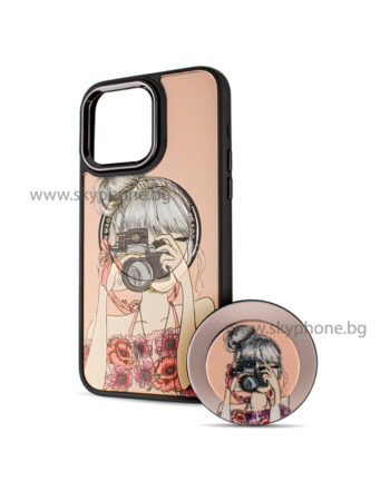 BOTER Калъф MagSafe + MagPopsocket iPhone 15 Pro Max /Photo girl/