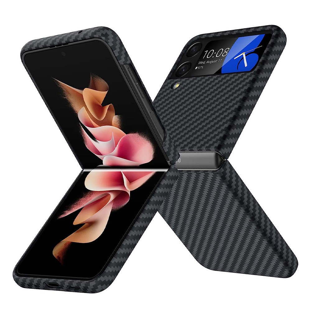 Калъф Genuine Carbon Samsung Z Flip 5 /черен/ – снимка 3