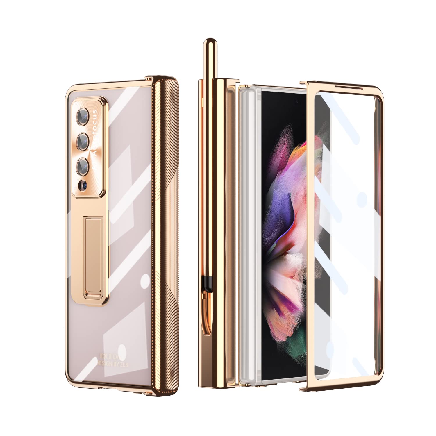 Калъф FW Full Body with Stand Samsung Z Fold 5 + S Pen /златист/ – снимка 2