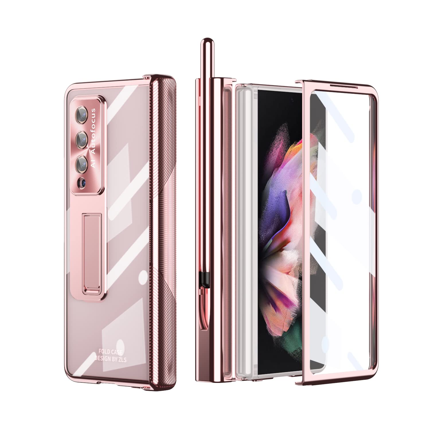 Калъф FW Full Body със стойка Samsung Z Fold 3 + S Pen /розов/ – снимка 2