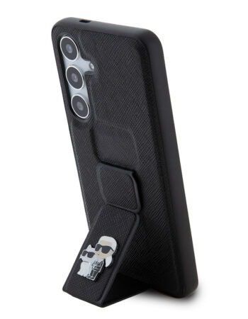 Karl Lagerfeld Калъф Samsung S24 Plus, Saffiano Grip Stand Metal Logo /черен/ - KLHCS24MGSAKCPK