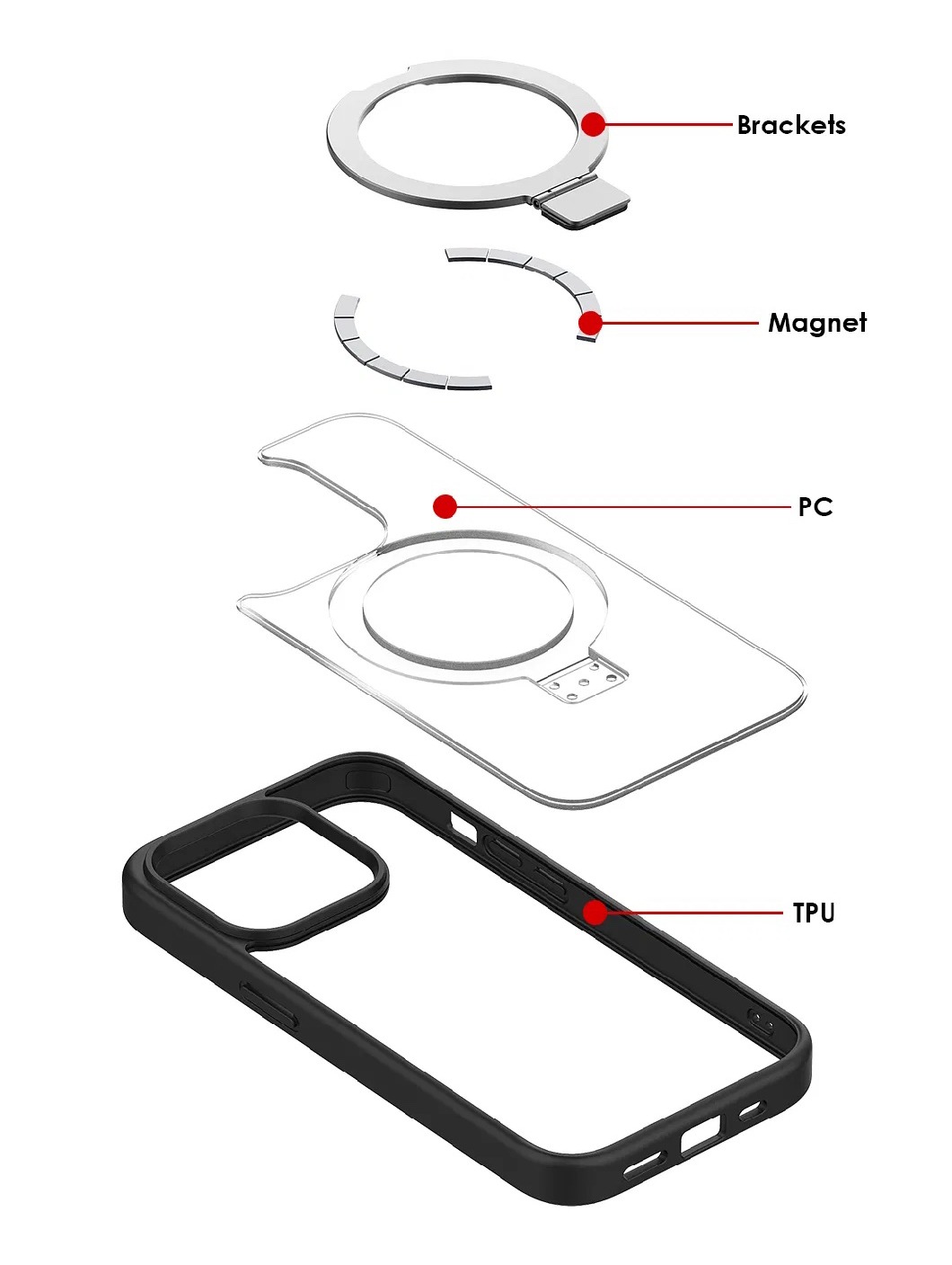 Калъф Metal ring MagSafe Samsung S22 Ultra /черен/ – снимка 2