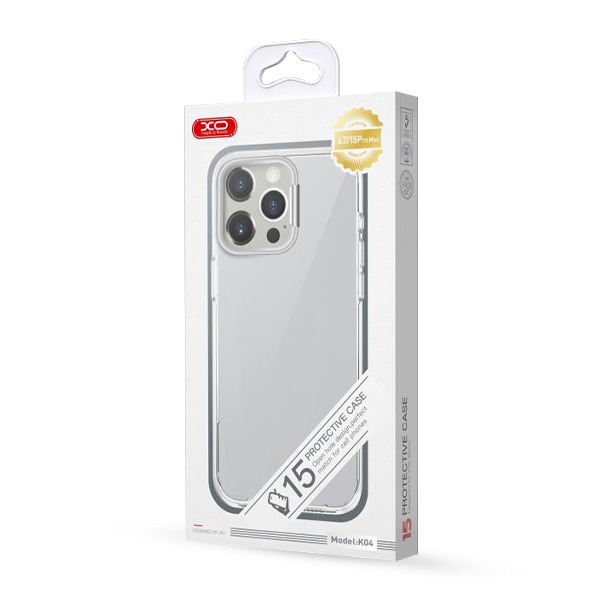 XO Калъф TPU със стойка Apple iPhone 15 Pro Max /сребрист/ – снимка 2