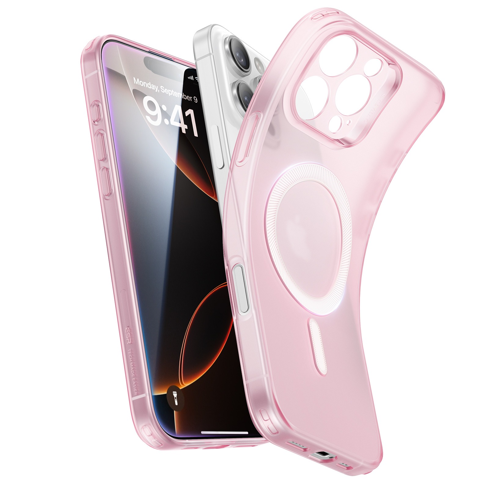 ESR Калъф Zero Clear iPhone 16 Pro Max, MagSafe /матово розов/ Amazon Pack
