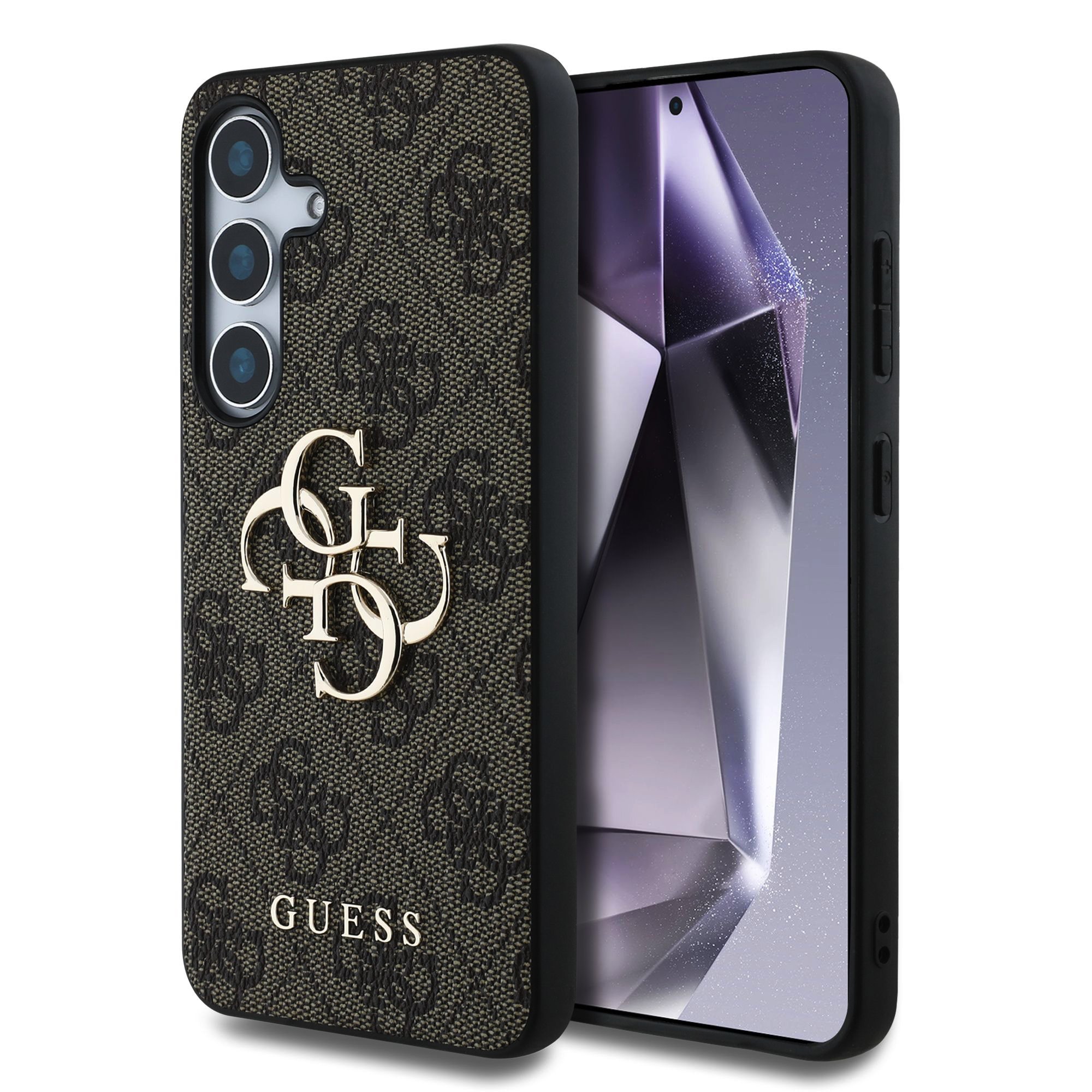 GUESS Калъф Samsung S25, PU 4G Metal Logo, кафяв - GUHCS25S4GMGBR