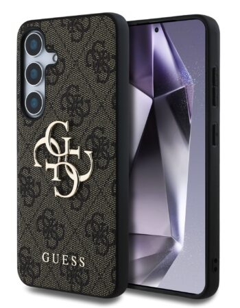 GUESS Калъф Samsung S25 Plus, PU 4G Metal Logo, кафяв - GUHCS25M4GMGBR