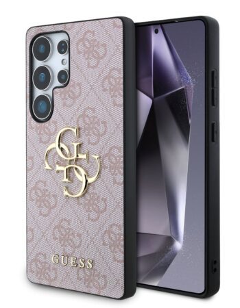 GUESS Калъф Samsung S25 Ultra, PU 4G Metal Logo, розов - GUHCS25L4GMGPI
