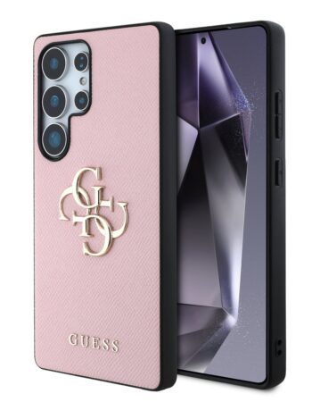 GUESS Калъф Samsung S25 Ultra, PU Grained 4G Metal Logo, розов - GUHCS25LPGT4MBP