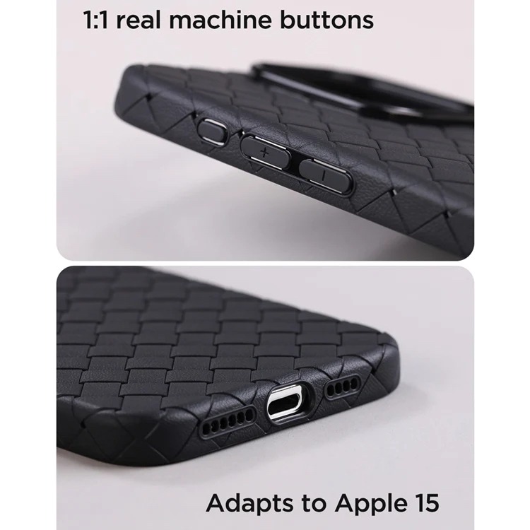Joyroom Калъф Apple iPhone 15 Pro Max, Braiding Series, черен – снимка 2