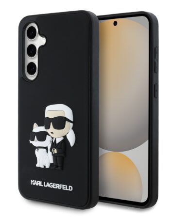 Karl Lagerfeld Калъф Samsung S24 FE, 3D Rubber K/C /черен/ - KLHCS24FE3DRKCNK