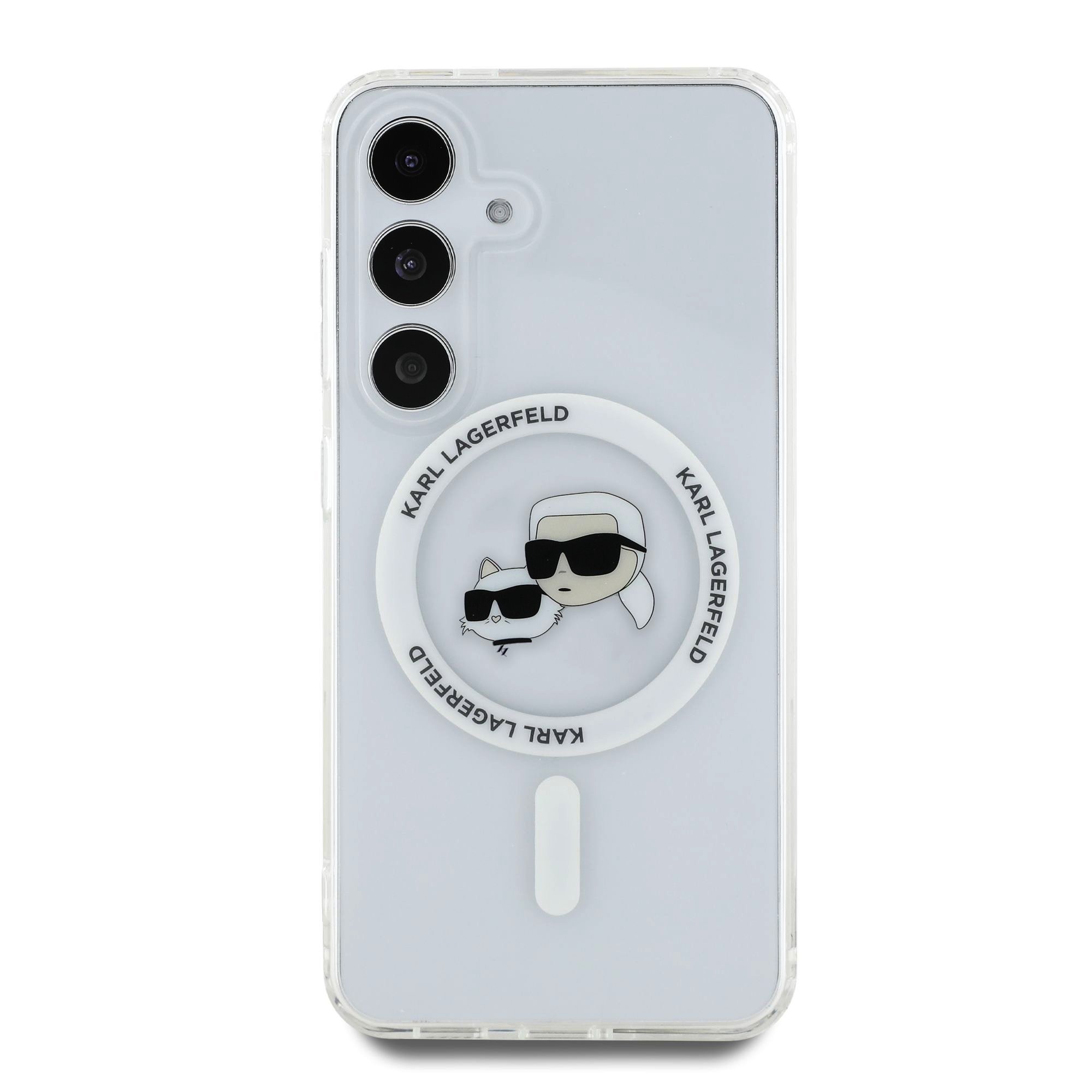Karl Lagerfeld Калъф Samsung S25 Pus, IML K/CH Heads MagSafe /прозрачен/ - KLHMS25MHLSKCH – снимка 3
