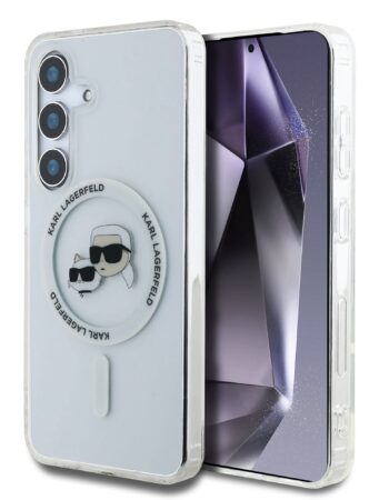 Karl Lagerfeld Калъф Samsung S25 Pus, IML K/CH Heads MagSafe /прозрачен/ - KLHMS25MHLSKCH