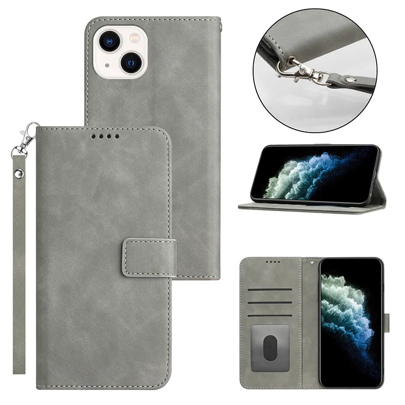 Калъф Exclusive Wallet Apple iPhone 17 Air /сив/ – снимка 3