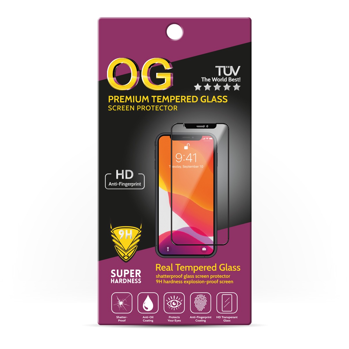 OG Tempered Glass Samsung A70 /черно/ – снимка 3