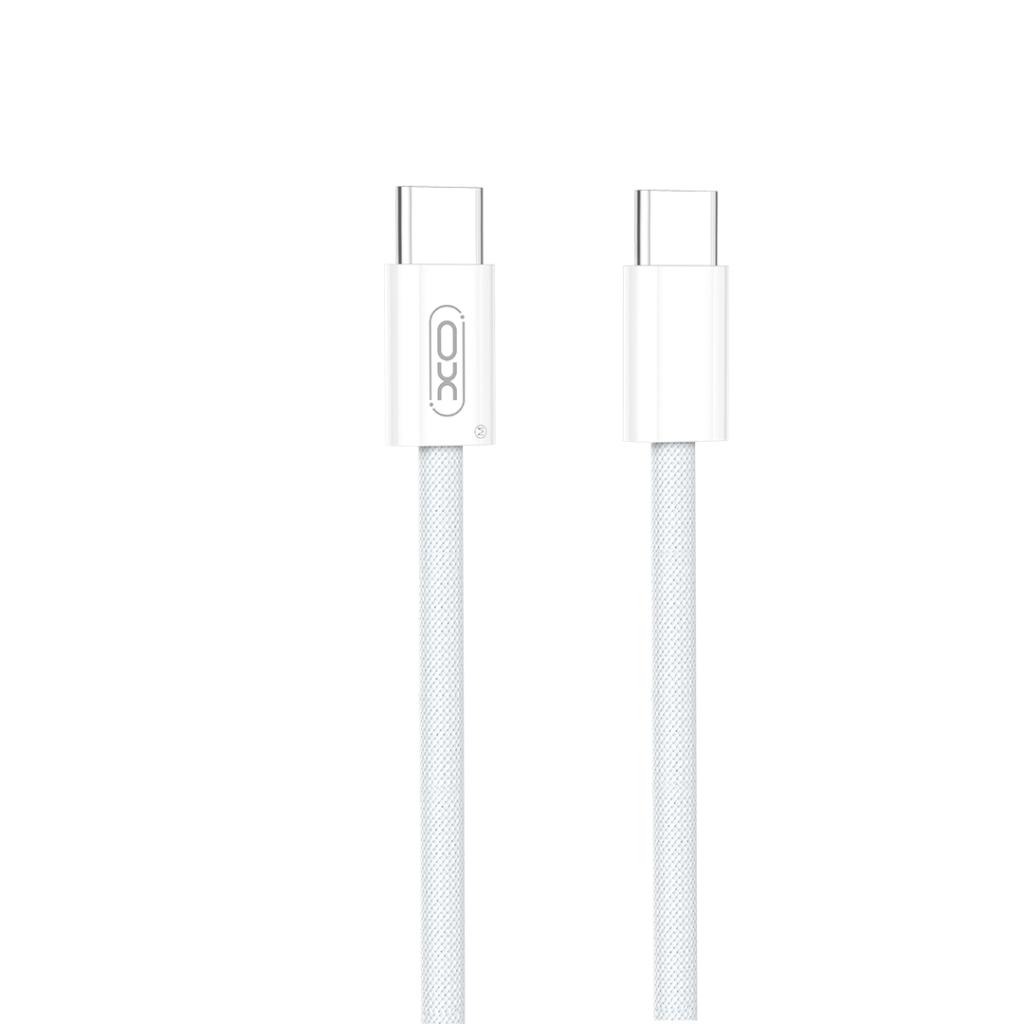 XO Кабел Type-C - Type-C, 1м, 60W, Braided, NB-Q260A PD /бял/