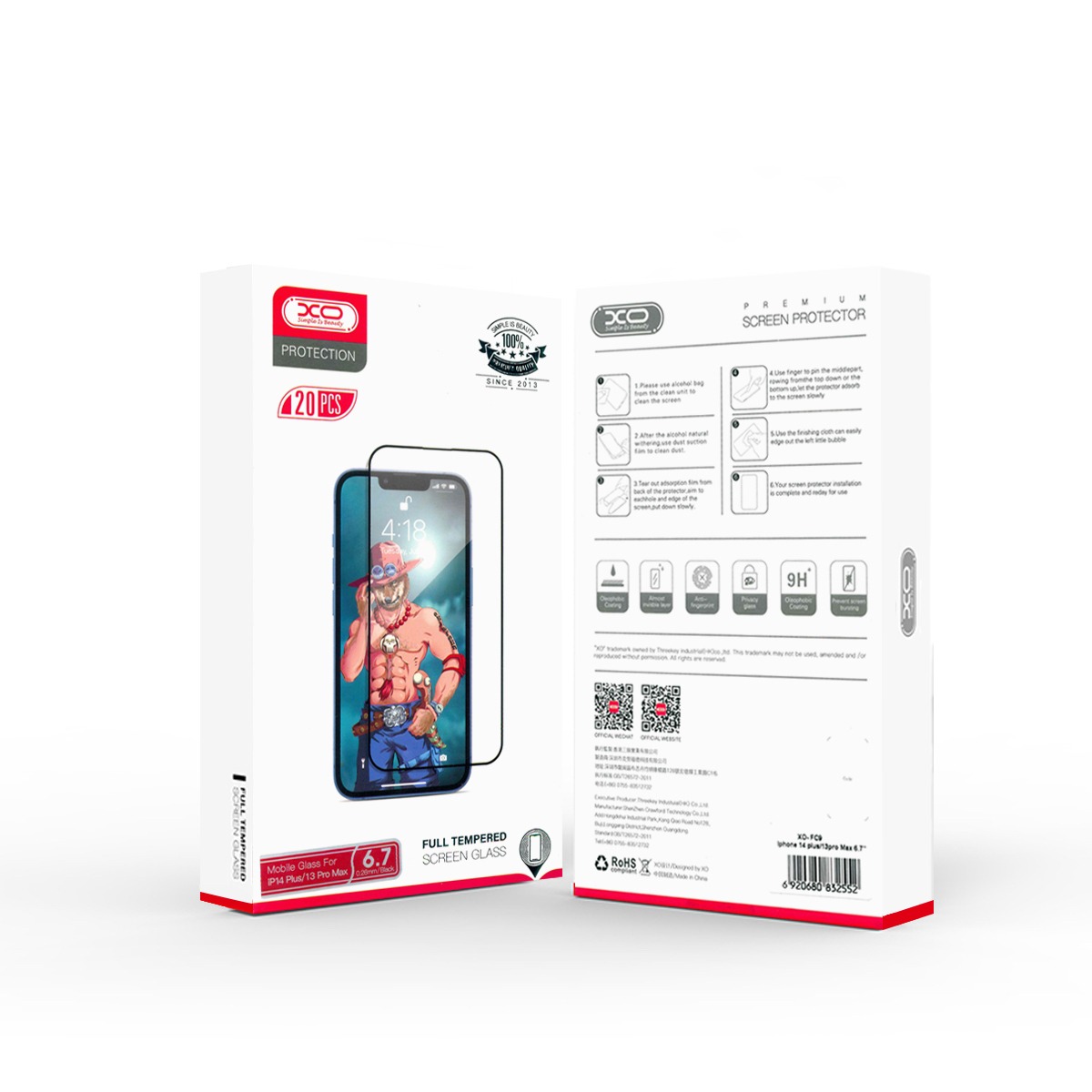 XO 0.26mm Tempered Glass iPhone 11 Pro Max/Xs Max (20pcs) /черен/ – снимка 2