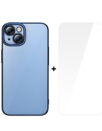 BASEUS Калъф + Стъклен протектор Glitter Apple iPhone 14 Plus /син/