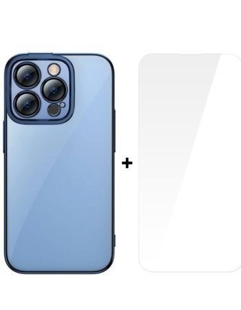 BASEUS Калъф + Стъклен протектор Glitter Apple iPhone 14 Pro /син/