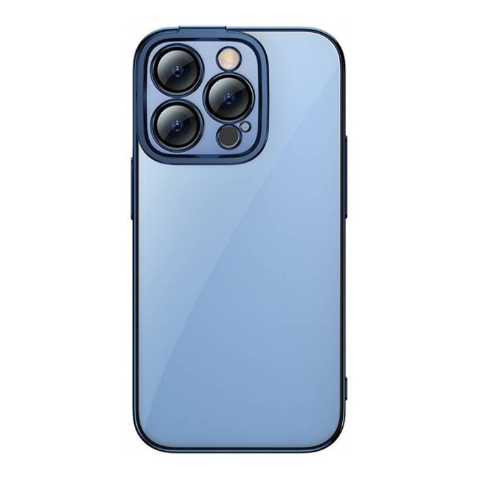 BASEUS Калъф + Стъклен протектор Glitter Apple iPhone 14 Pro /син/ – снимка 3
