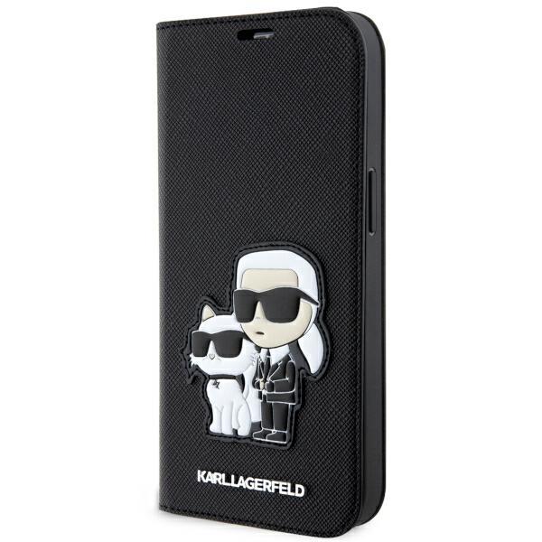 Karl Lagerfeld Калъф Apple iPhone 14 Pro, PU Saffiano K/C NFT Book /черен/ - KLBKP14LSANKCPK