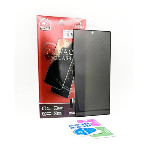 Privacy Full Glue Glass Samsung Galaxy S24 Plus за цял екран (без дупка) - Черна рамка – снимка 2
