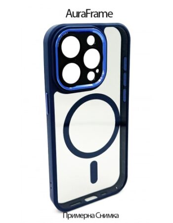 AuraFrame Кейс за iPhone 16 Pro Max - Син
