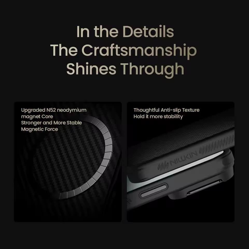 NILLKIN Калъф Apple iPhone 17 Pro Max, KEVLAR + Tinted camera cover MagSafe /черен/ – снимка 3