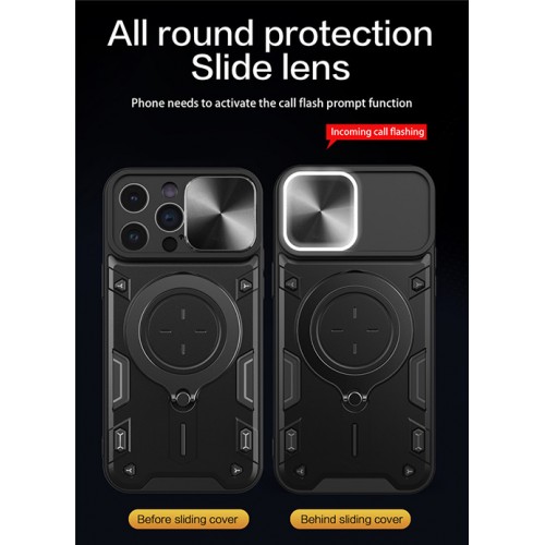 Bucephalus Удроустойчив Кейс, Ring, Magnetic,Holder,lens cover за iPhone 14 Pro - Черен – снимка 3